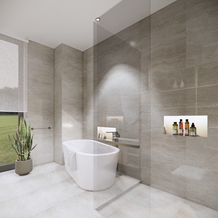 FF Br3 Bathroom GLASS PARTITION - Single