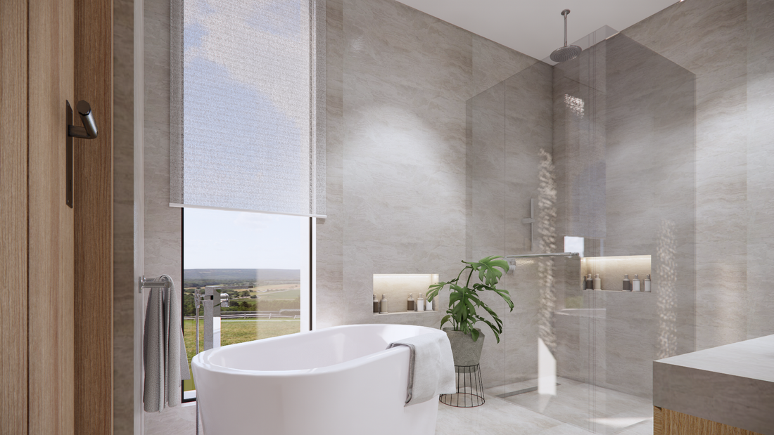 FF BR1 BATHROOM GLASS PARTITION - SINGLE