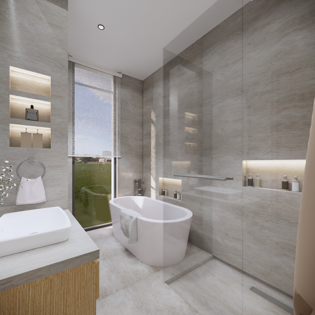 FF Br2 Bathroom GLASS PARTITION - Single